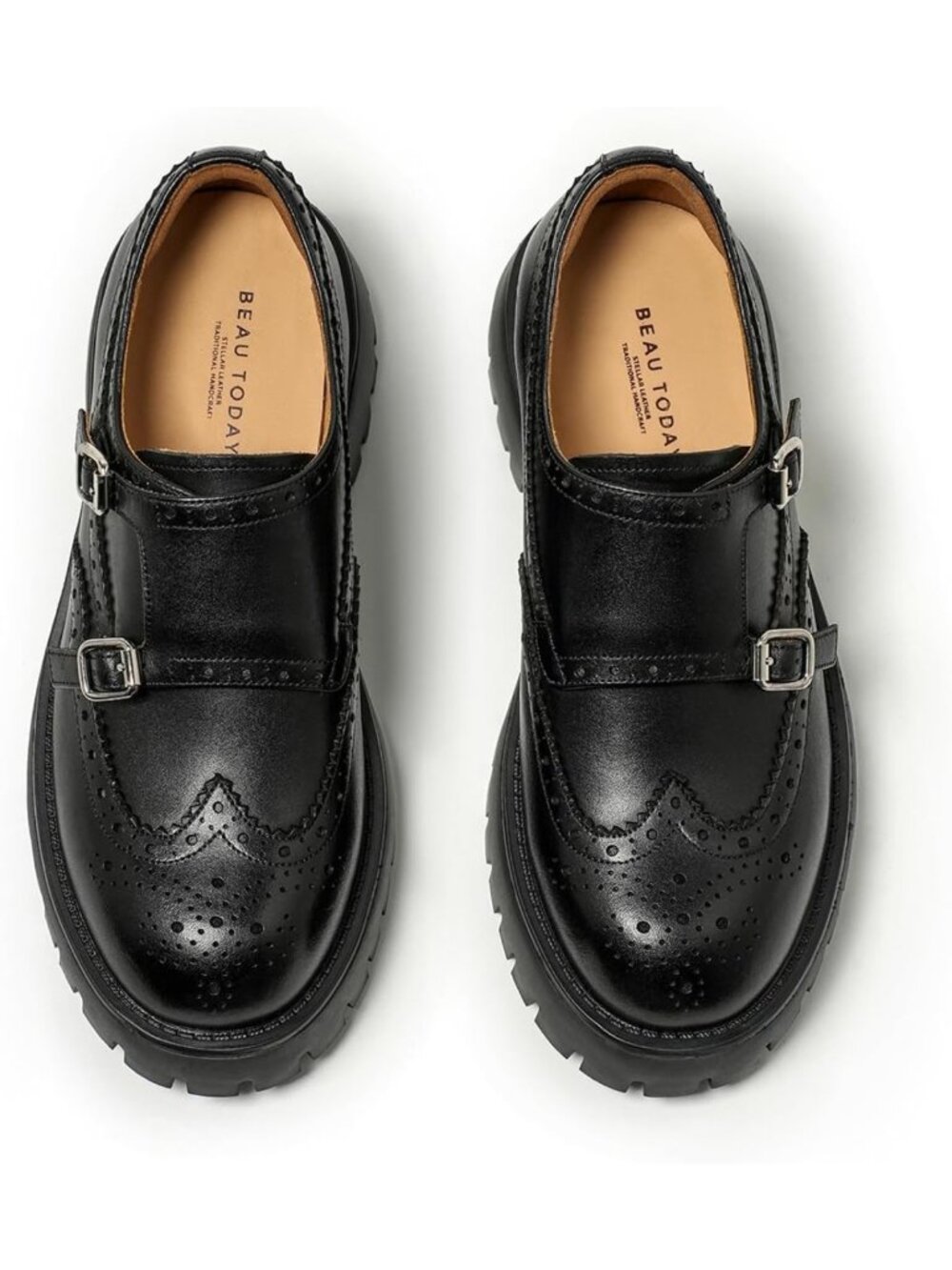Chunky Leather Platform Loafers for Women | Slip-On Tassel Lug Sole Brogues